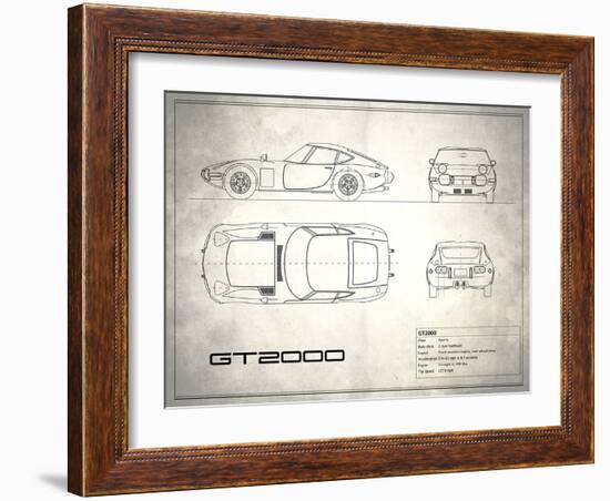 Toyota GT2000 White-Mark Rogan-Framed Art Print