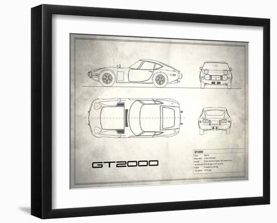 Toyota GT2000 White-Mark Rogan-Framed Art Print