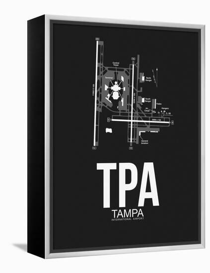 TPA Tampa Airport Black-NaxArt-Framed Stretched Canvas