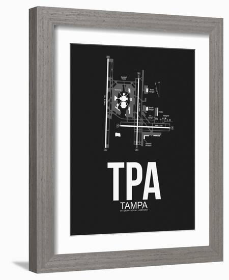 TPA Tampa Airport Black-NaxArt-Framed Art Print