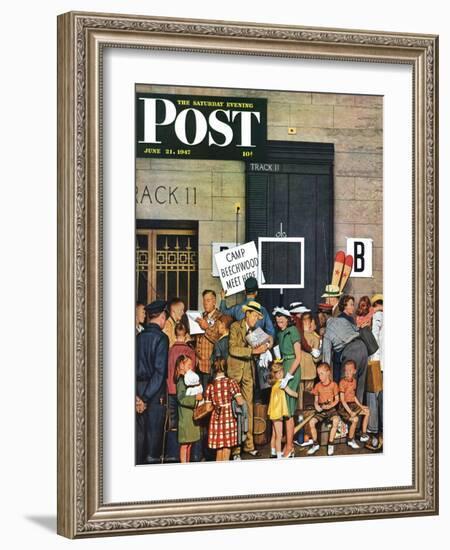 "Track 11," Saturday Evening Post Cover, June 21, 1947-Stevan Dohanos-Framed Giclee Print