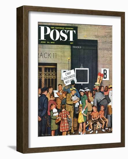 "Track 11," Saturday Evening Post Cover, June 21, 1947-Stevan Dohanos-Framed Giclee Print