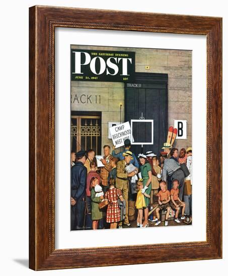 "Track 11," Saturday Evening Post Cover, June 21, 1947-Stevan Dohanos-Framed Giclee Print