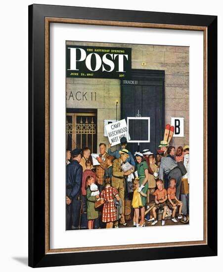 "Track 11," Saturday Evening Post Cover, June 21, 1947-Stevan Dohanos-Framed Giclee Print