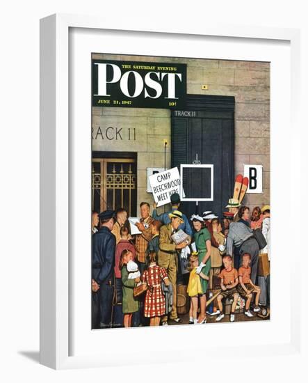 "Track 11," Saturday Evening Post Cover, June 21, 1947-Stevan Dohanos-Framed Giclee Print