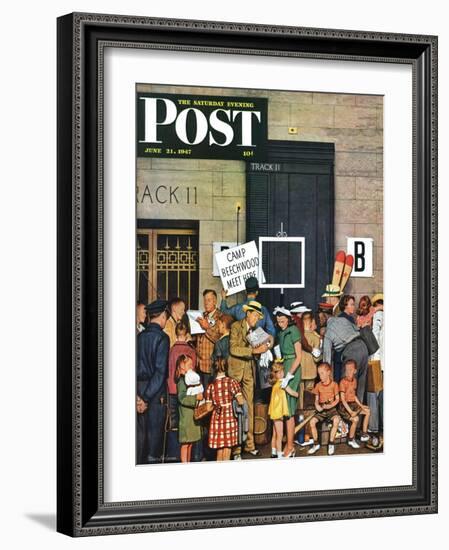 "Track 11," Saturday Evening Post Cover, June 21, 1947-Stevan Dohanos-Framed Giclee Print