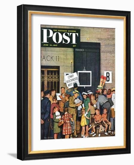 "Track 11," Saturday Evening Post Cover, June 21, 1947-Stevan Dohanos-Framed Giclee Print