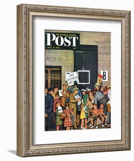 "Track 11," Saturday Evening Post Cover, June 21, 1947-Stevan Dohanos-Framed Giclee Print