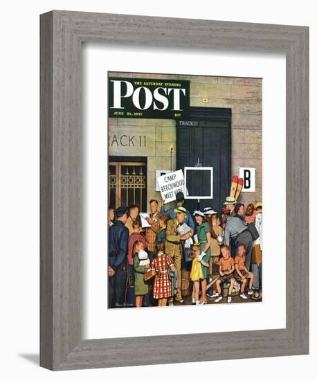 "Track 11," Saturday Evening Post Cover, June 21, 1947-Stevan Dohanos-Framed Giclee Print