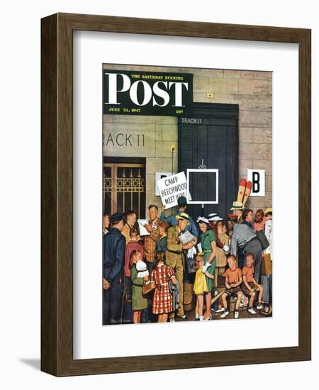 "Track 11," Saturday Evening Post Cover, June 21, 1947-Stevan Dohanos-Framed Giclee Print