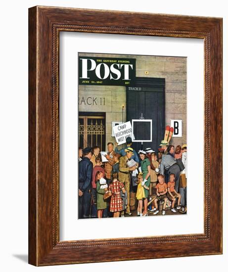 "Track 11," Saturday Evening Post Cover, June 21, 1947-Stevan Dohanos-Framed Giclee Print