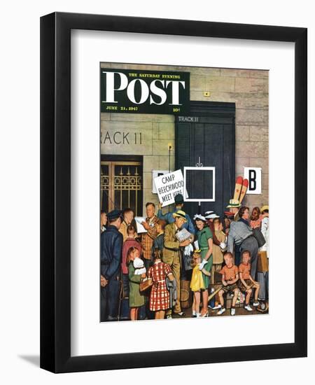 "Track 11," Saturday Evening Post Cover, June 21, 1947-Stevan Dohanos-Framed Giclee Print