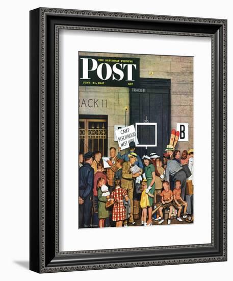 "Track 11," Saturday Evening Post Cover, June 21, 1947-Stevan Dohanos-Framed Giclee Print