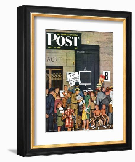 "Track 11," Saturday Evening Post Cover, June 21, 1947-Stevan Dohanos-Framed Giclee Print