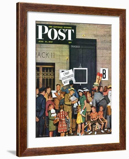 "Track 11," Saturday Evening Post Cover, June 21, 1947-Stevan Dohanos-Framed Giclee Print