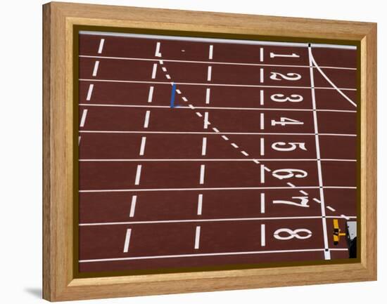 Track Lane Numbers at the Finish Line-Paul Sutton-Framed Premier Image Canvas