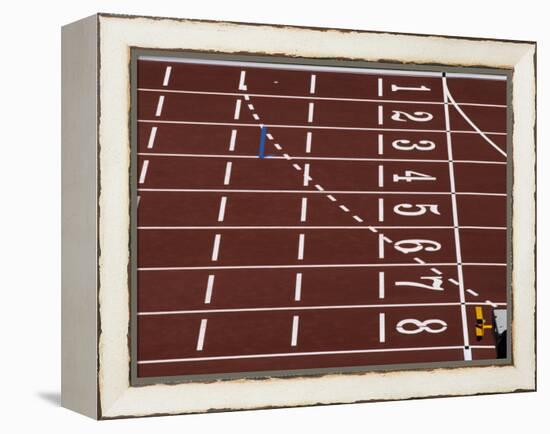 Track Lane Numbers at the Finish Line-Paul Sutton-Framed Premier Image Canvas