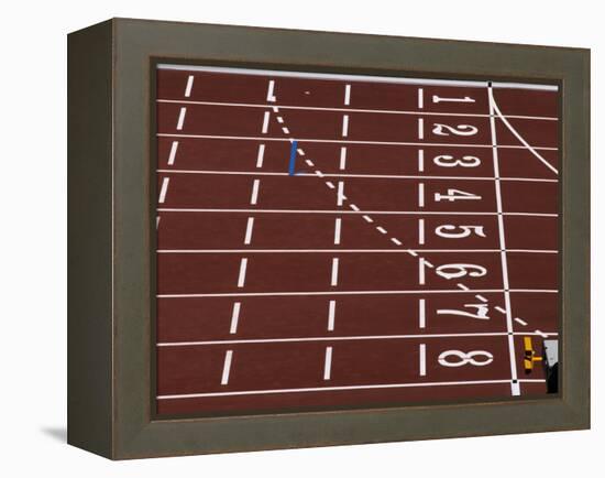 Track Lane Numbers at the Finish Line-Paul Sutton-Framed Premier Image Canvas