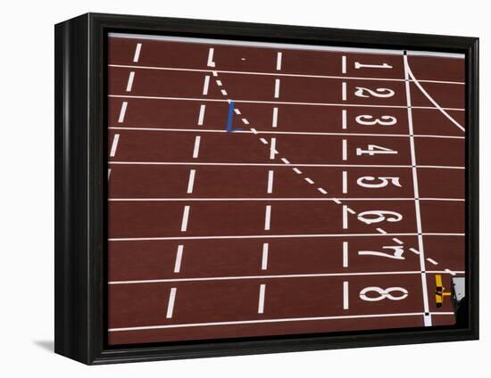 Track Lane Numbers at the Finish Line-Paul Sutton-Framed Premier Image Canvas