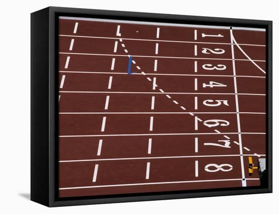 Track Lane Numbers at the Finish Line-Paul Sutton-Framed Premier Image Canvas