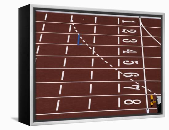 Track Lane Numbers at the Finish Line-Paul Sutton-Framed Premier Image Canvas