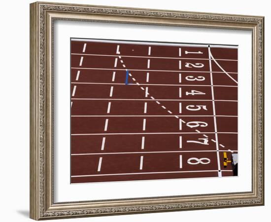 Track Lane Numbers at the Finish Line-Paul Sutton-Framed Photographic Print