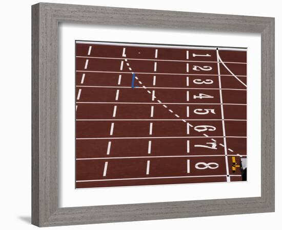 Track Lane Numbers at the Finish Line-Paul Sutton-Framed Photographic Print