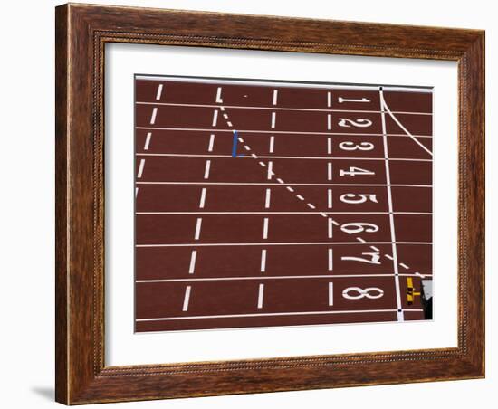 Track Lane Numbers at the Finish Line-Paul Sutton-Framed Photographic Print