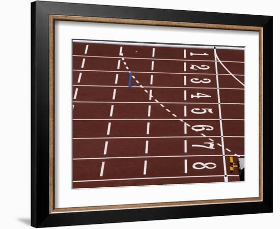 Track Lane Numbers at the Finish Line-Paul Sutton-Framed Photographic Print