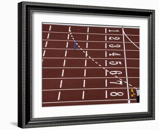 Track Lane Numbers at the Finish Line-Paul Sutton-Framed Photographic Print