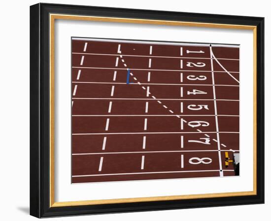 Track Lane Numbers at the Finish Line-Paul Sutton-Framed Photographic Print