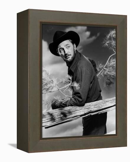 Track of the Cat by William A. Wellman with Robert Mitchum, 1954 (b/w photo)-null-Framed Stretched Canvas