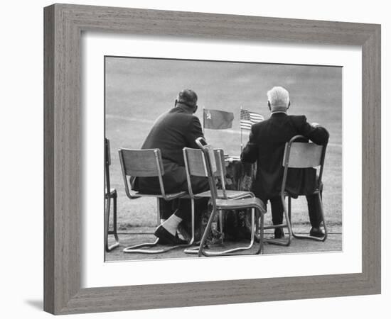 Track Officials Watching an Olympics' Race-Howard Sochurek-Framed Photographic Print