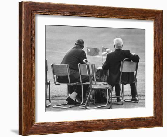 Track Officials Watching an Olympics' Race-Howard Sochurek-Framed Photographic Print