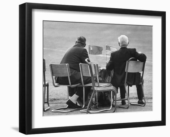 Track Officials Watching an Olympics' Race-Howard Sochurek-Framed Photographic Print