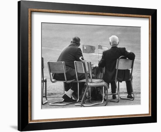 Track Officials Watching an Olympics' Race-Howard Sochurek-Framed Photographic Print