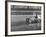 Track Record Holder Ted Tappett Circling Track With Checkered Flag After Winning-Ralph Morse-Framed Premium Photographic Print