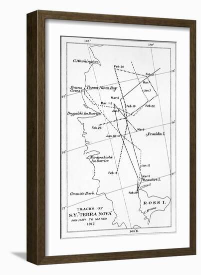 'Tracks of S.Y. Terra Nova - January to March 1912', 1913-Unknown-Framed Giclee Print