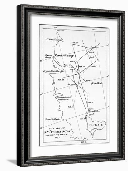 'Tracks of S.Y. Terra Nova - January to March 1912', 1913-Unknown-Framed Giclee Print