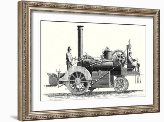 Traction Engine or Steam Car Invented by M. Lotz from Nantes-null-Framed Giclee Print