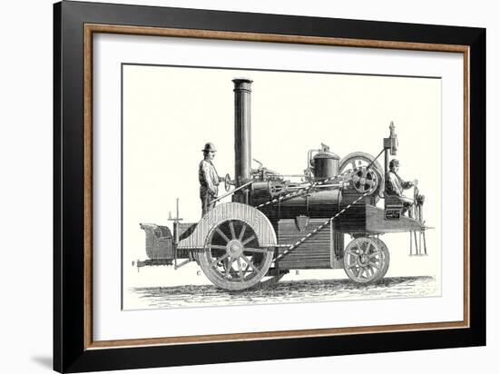 Traction Engine or Steam Car Invented by M. Lotz from Nantes-null-Framed Giclee Print