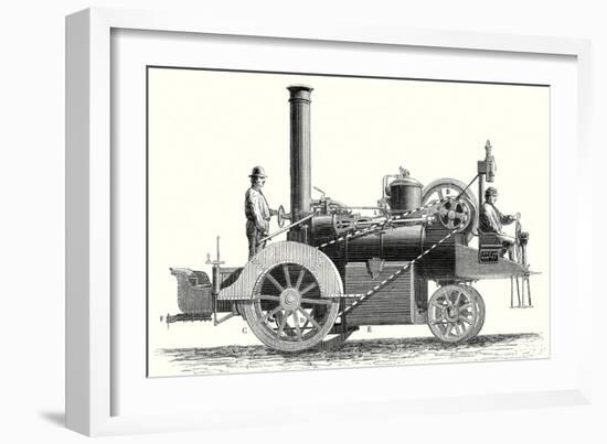 Traction Engine or Steam Car Invented by M. Lotz from Nantes-null-Framed Giclee Print