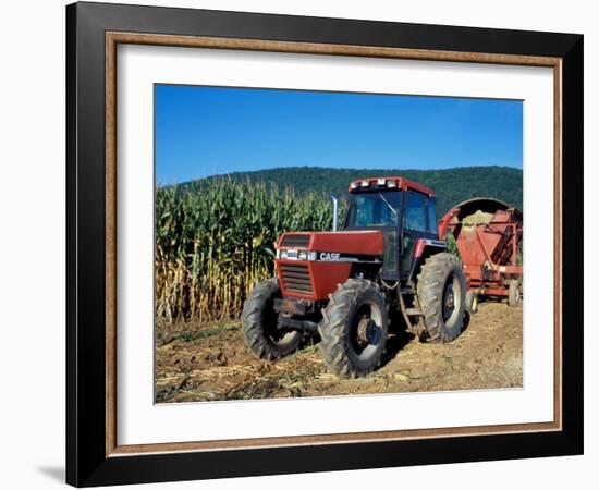 Tractor and Corn Field in Litchfield Hills, Connecticut, USA-Jerry & Marcy Monkman-Framed Photographic Print