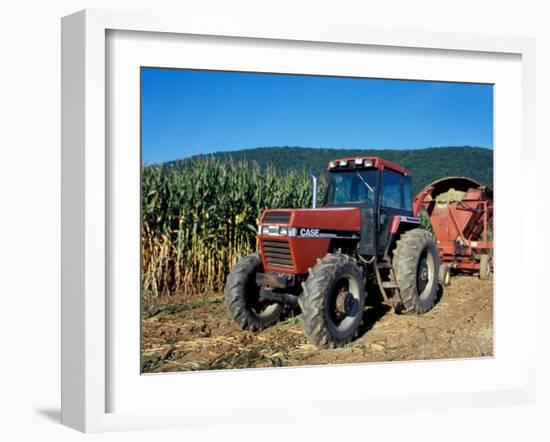 Tractor and Corn Field in Litchfield Hills, Connecticut, USA-Jerry & Marcy Monkman-Framed Photographic Print