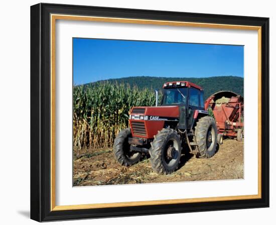 Tractor and Corn Field in Litchfield Hills, Connecticut, USA-Jerry & Marcy Monkman-Framed Photographic Print