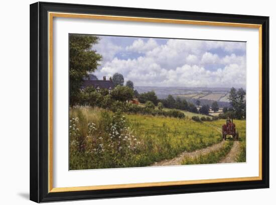 Tractor At Little Eaton-Bill Makinson-Framed Giclee Print