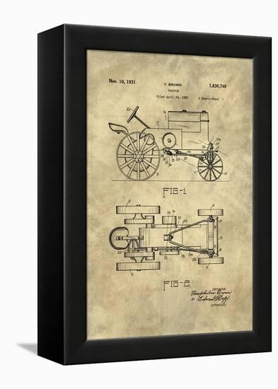 Tractor Blueprint - Industrial Farmhouse-Tina Lavoie-Framed Premier Image Canvas