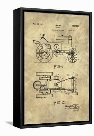 Tractor Blueprint - Industrial Farmhouse-Tina Lavoie-Framed Premier Image Canvas