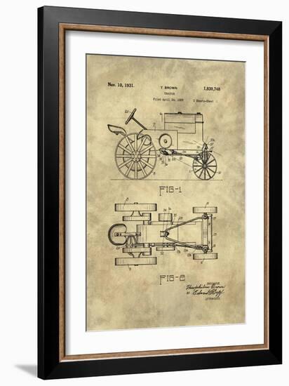 Tractor Blueprint - Industrial Farmhouse-Tina Lavoie-Framed Giclee Print