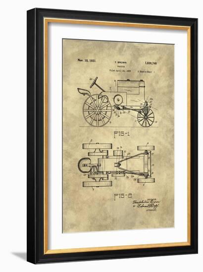 Tractor Blueprint - Industrial Farmhouse-Tina Lavoie-Framed Giclee Print